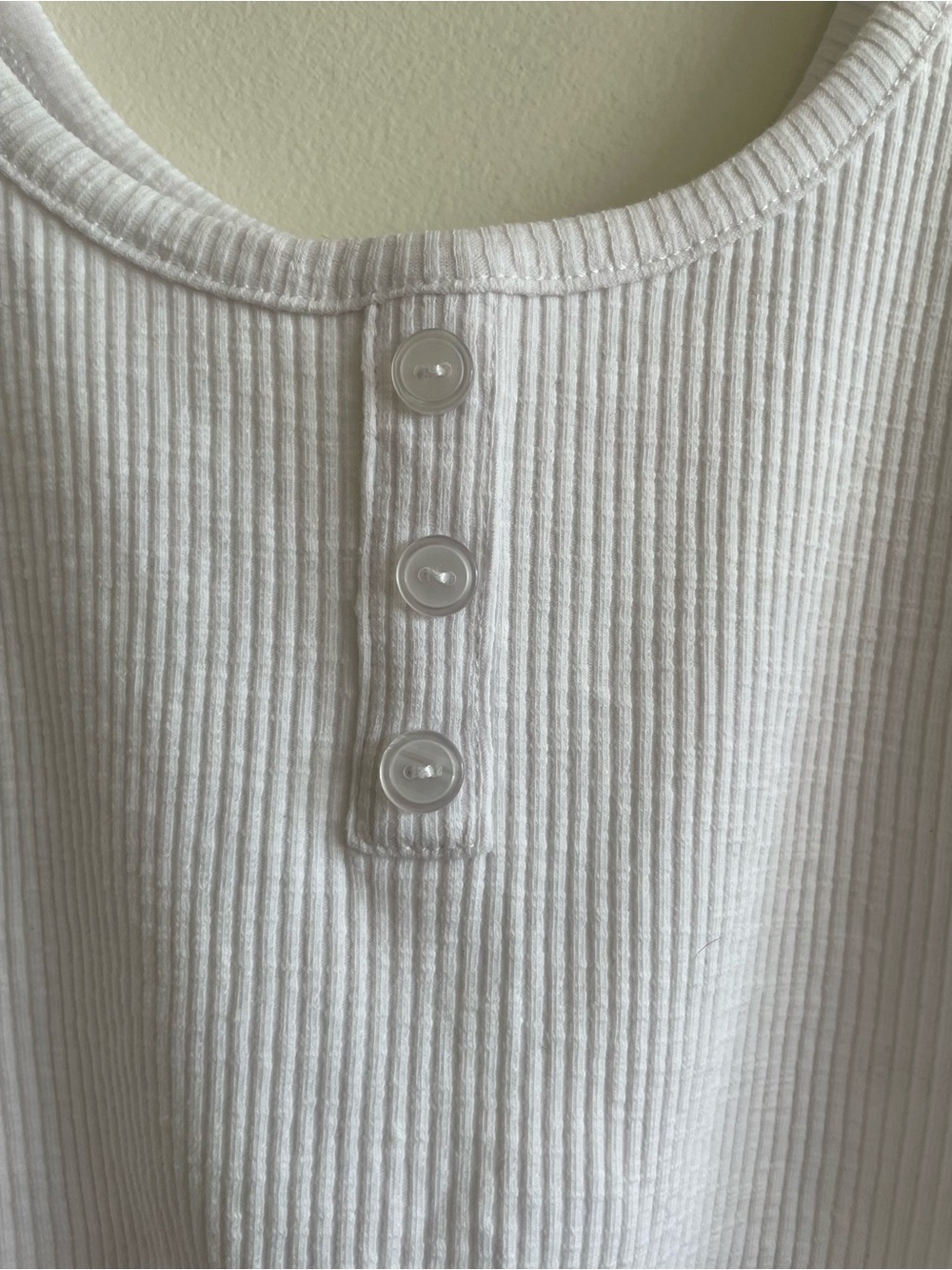 envy White Ribbed Tank with Button-Front - Picture 3 of 3